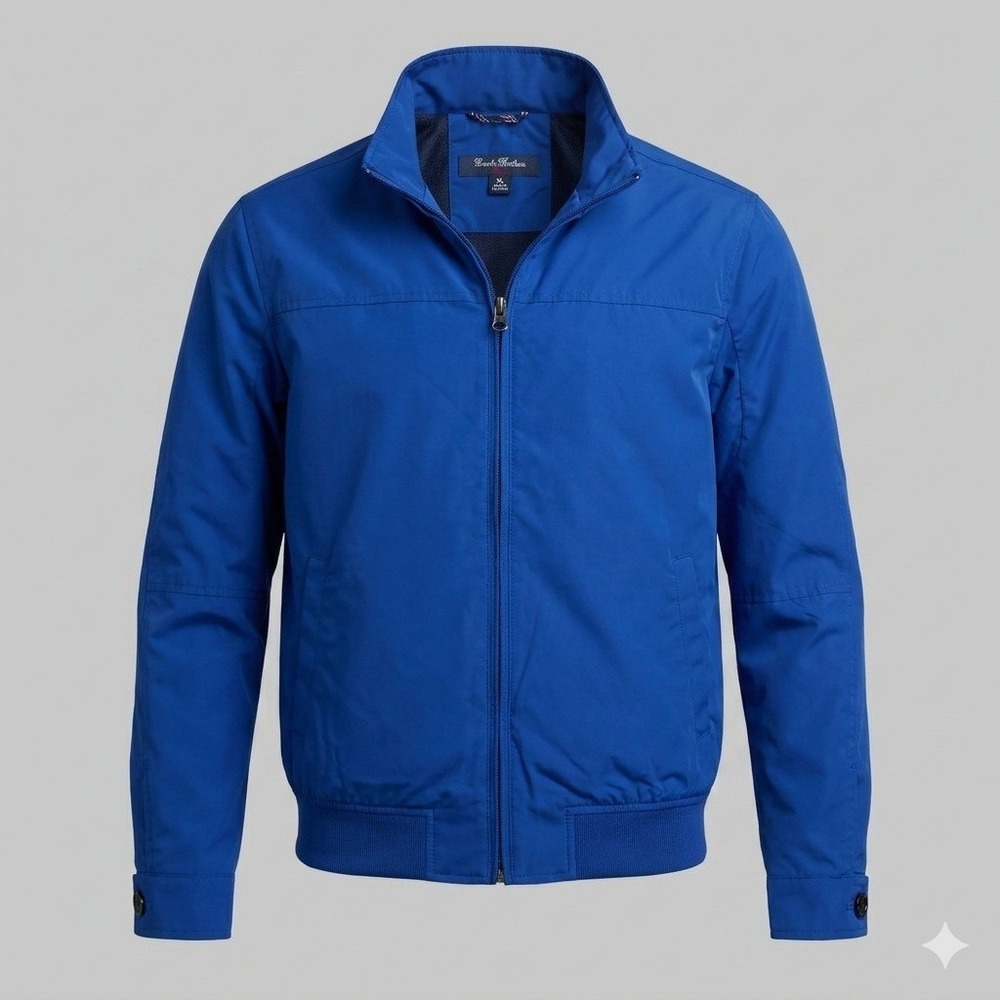 Brooks Brothers Boys XL Blue Full Zip Bomber Harrington Jacket EUC